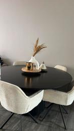 Eet tafel rond Japandi style, Huis en Inrichting, Tafels | Eettafels, Ophalen, 150 tot 200 cm, Rond, Zo goed als nieuw