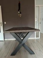 Eetkamertafel, stoelen en lamp te koop, Zo goed als nieuw, 150 tot 200 cm, Rechthoekig, 50 tot 100 cm