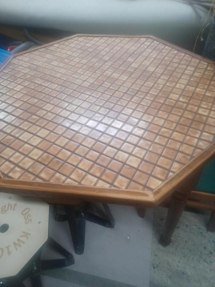 Vintage Tegel Tafel 120/100 cm, Huis en Inrichting, Tafels | Salontafels, Gebruikt, Minder dan 50 cm, 50 tot 100 cm, 50 tot 100 cm