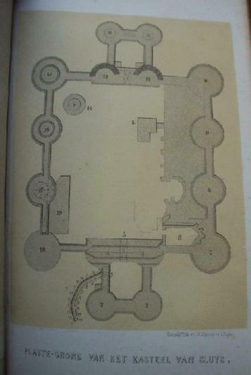 39 / Sluis Het Kasteel Plattegrond 1854 beschikbaar voor biedingen
