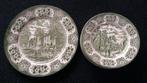 Staffordshire gebakset 1 groot bord en 6 kleinere, Antiek en Kunst, Antiek | Servies los, Ophalen