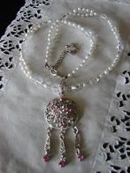 Vintage ketting parels met pampel., Overige materialen, Verstelbaar, Overige kleuren, Ophalen of Verzenden