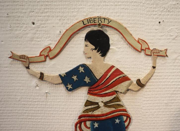 Antieke tuimelaar Lady Liberty, Antiek en Kunst, Curiosa en Brocante, Ophalen of Verzenden