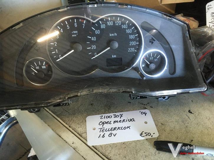 Opel Meriva 1.6 8v KM Tellerklok '04, Auto-onderdelen, Dashboard en Schakelaars, Gebruikt, Ophalen of Verzenden