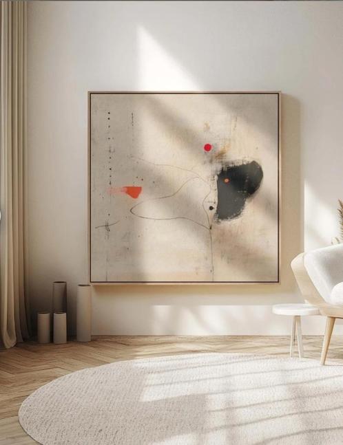 Schilderij abstract, japandi, modern, Antiek en Kunst, Kunst | Schilderijen | Abstract, Ophalen of Verzenden