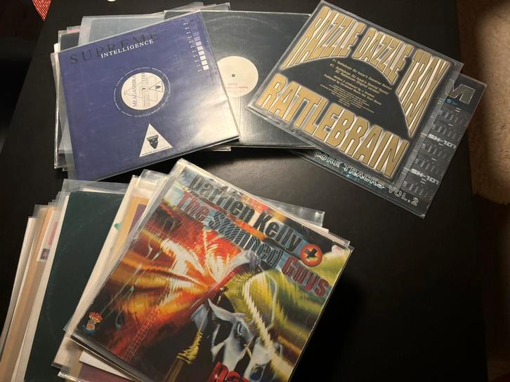 Grote stapel hardcoreplaten met extra nieuwe platen, Cd's en Dvd's, Vinyl | Dance en House, Zo goed als nieuw, Techno of Trance