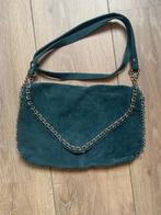 Zara leer leren schoudertas turquoise blauw groen 30 x 20 cm, Overige merken, Blauw, Zo goed als nieuw, Leer