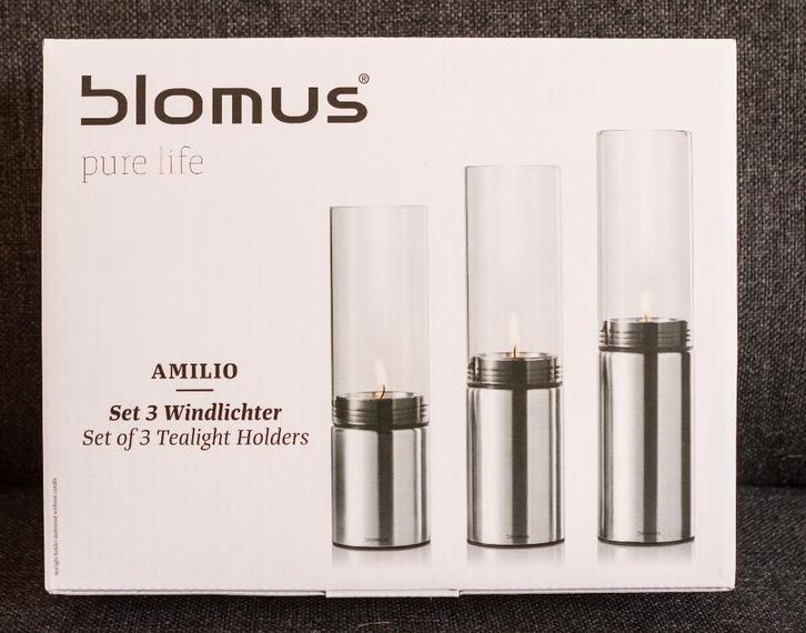 Mooie set Blomus windlichten - nieuw, Huis en Inrichting, Woonaccessoires | Kandelaars en Kaarsen, Nieuw, Kandelaar, Minder dan 25 cm