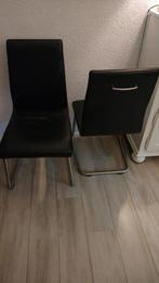 Nog 1 fijne zwart leren eetkamer stoel, Ophalen of Verzenden, Zwart, Leer, Twee
