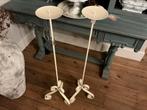 2 mooie smeedijzeren kandelaars, Antiek en Kunst, Curiosa en Brocante, Ophalen