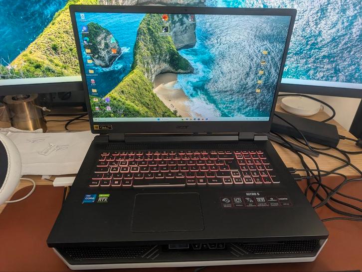 Acer Nitro 5 game laptop, i7, 3070ti, 17,3 inch, Computers en Software, Windows Laptops, Zo goed als nieuw, 17 inch of meer, SSD