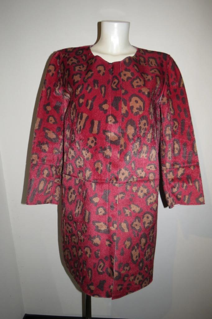 Marccain leren jas baggy model jaguar print mooie tinten 3/M, Kleding | Dames, Jassen | Winter, Zo goed als nieuw, Maat 38/40 (M)