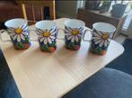 Mokken crown trent China Daisy  - Set van 4, Ophalen of Verzenden, Zo goed als nieuw, Overige stijlen, Kop(pen) en/of Schotel(s)