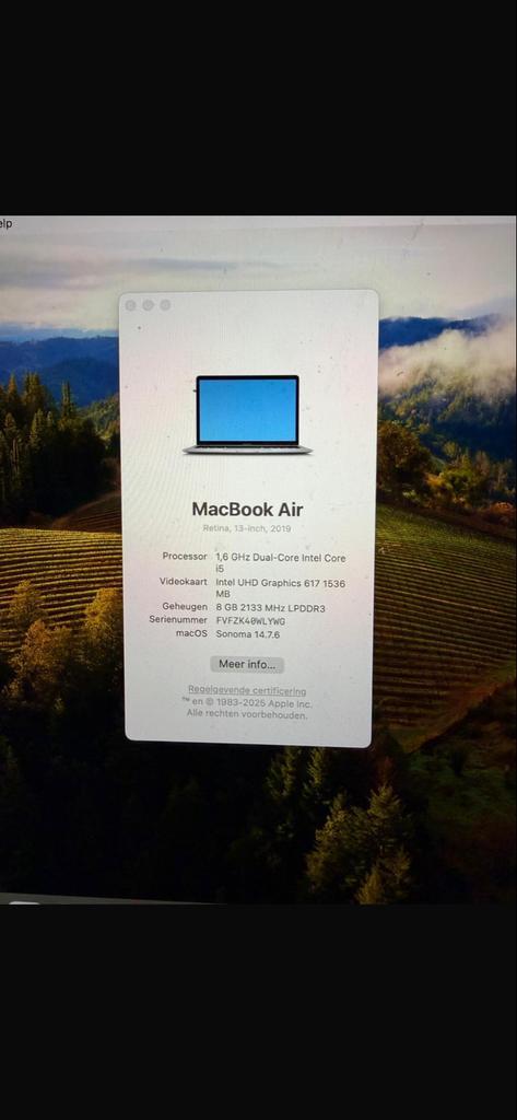 Apple MacBook Air (2019), Computers en Software, Windows Laptops, Zo goed als nieuw, 13 inch, SSD, Minder dan 2 Ghz, 8 GB, Ophalen