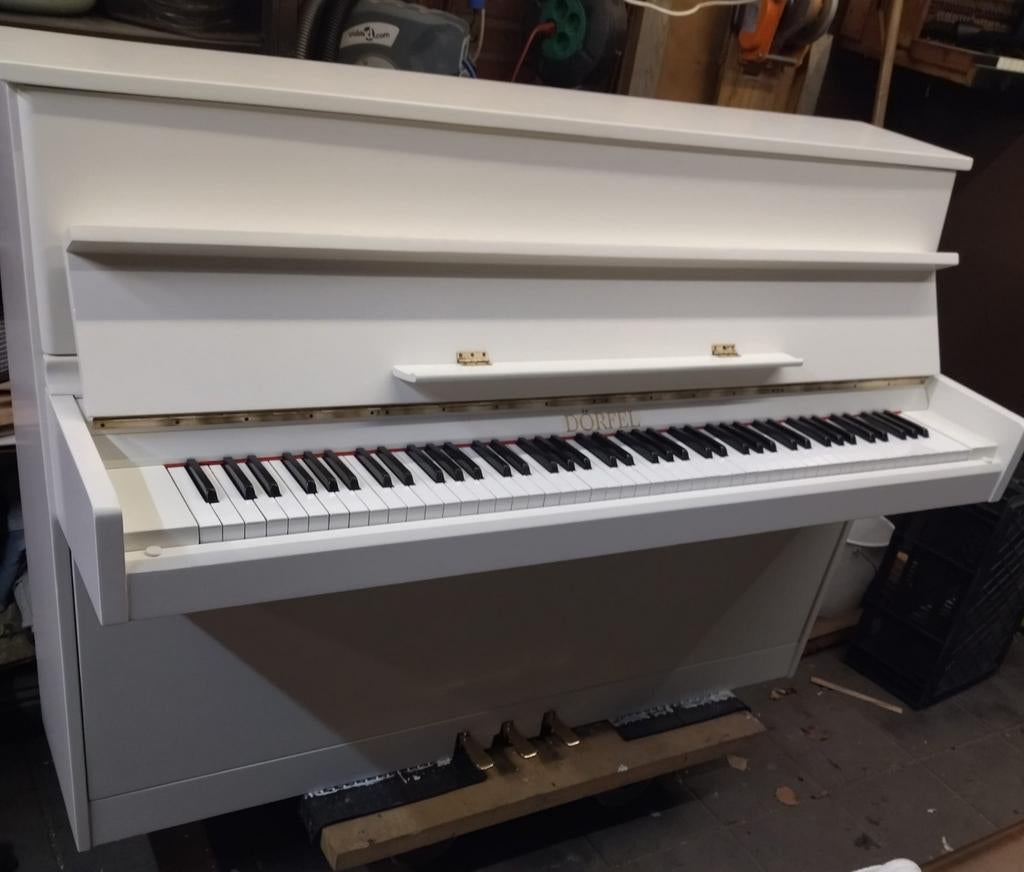 Piano Dörfel Mat Wit, Ophalen, Gebruikt, Wit, Piano