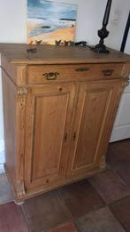 Oud grenen kast met spiegelopzetstuk, Ophalen