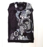 Desigual - Top / Blouse - Zwart/Wit - maat XXL, Zwart, Maat 46/48 (XL) of groter, Ophalen of Verzenden, Zo goed als nieuw