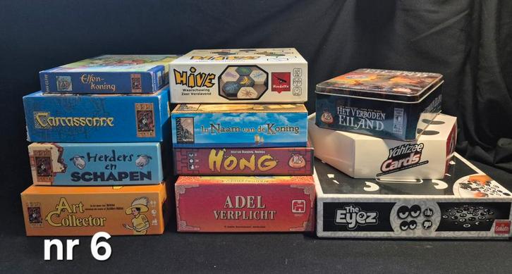 11 stuks diverse bordspellen ---> check de lijst nr 6, Hobby en Vrije tijd, Gezelschapsspellen | Bordspellen, Zo goed als nieuw