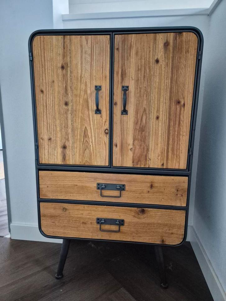 Dutchbone - Vintage kast met deuren en lades, Huis en Inrichting, Kasten | Dressoirs, Zo goed als nieuw, 50 tot 100 cm, 25 tot 50 cm