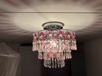Vintage Willemse kroonluchter met roze kristallen, Ophalen, Zo goed als nieuw, Metaal