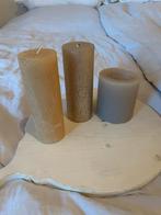 Set van 3 decoratieve kaarsen, Overige materialen, Gebruikt, Wit, Ophalen of Verzenden