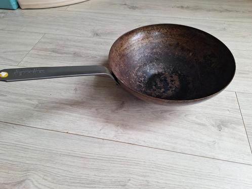 De Buyer Mineral B Element Wokpan 28cm, Huis en Inrichting, Keuken | Potten en Pannen, Gebruikt, Wok, Ophalen of Verzenden