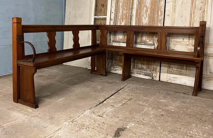 Stoere Hoekbank, Oud Eiken. Kerkbank. Authentiek. Exclusief., Antiek en Kunst, Antiek | Meubels | Stoelen en Banken, Ophalen