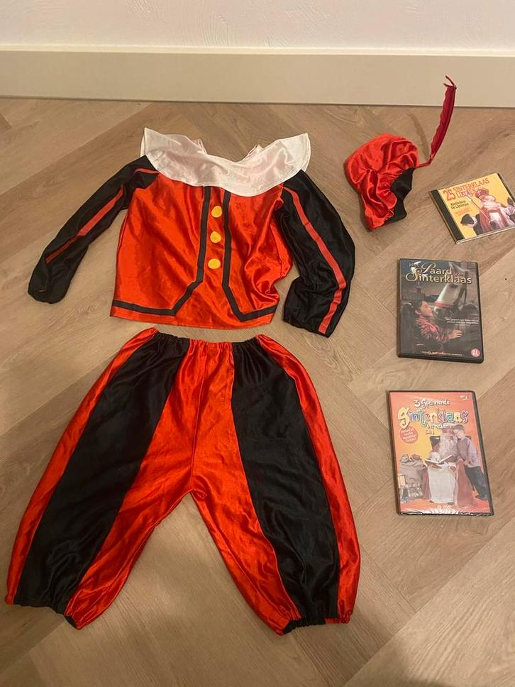 Gratis Compleet Pietenpak + Sinterklaas DVD's/CD, Kinderen en Baby's, Carnavalskleding en Verkleedspullen, Gebruikt, Jongen of Meisje