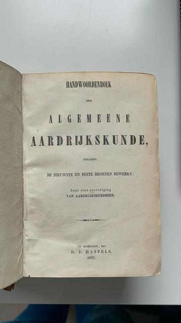 Antiek Aardrijkskundeboek 1847 beschikbaar voor biedingen