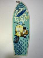 Houten surfplank wandbord surf rider Vespa look groot, Ophalen of Verzenden, Nieuw