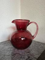 Vintage handgeblazen roze glazen karaf, Ophalen of Verzenden