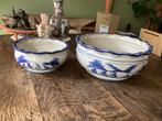 Antieke grote handbeschilderde schalen uit Vietnam € 30, Ophalen of Verzenden