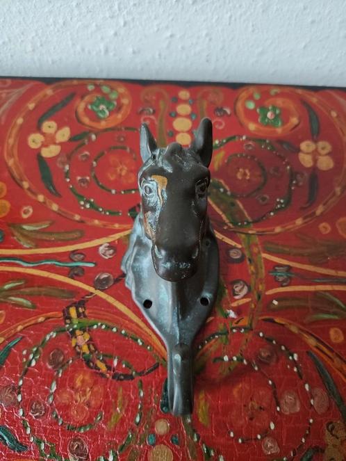 Prachtige zware oude kapstokhaak 'paardenhoofd', Antiek en Kunst, Antiek | Woonaccessoires, Verzenden