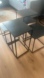 Vier stuks bijzet tafel metaal zwart, Ophalen, Minder dan 45 cm, Minder dan 55 cm, Metaal of Aluminium