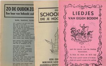 Drie oude liedjesboekjes beschikbaar voor biedingen
