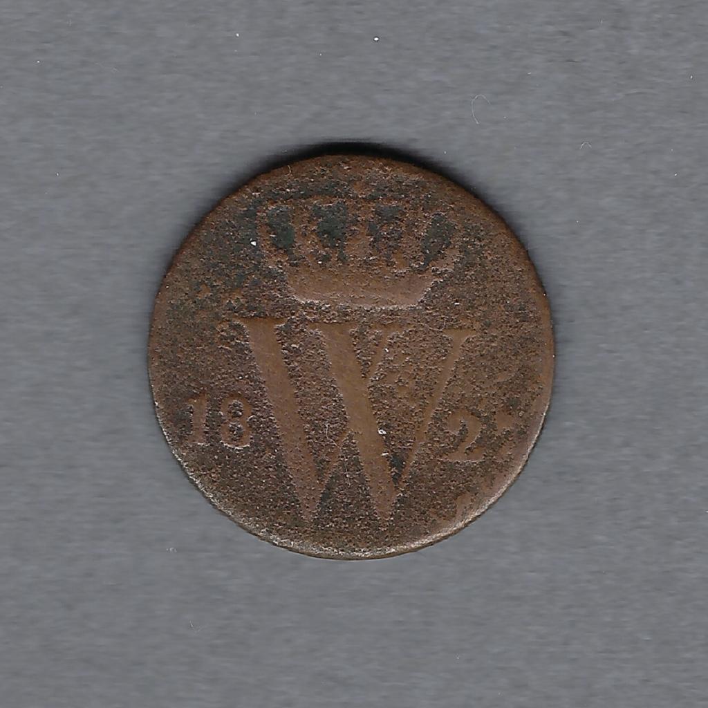 1/2 (halve) cent 1827U Willem I, Postzegels en Munten, Munten | Nederland, Ophalen of Verzenden, Koning Willem I, Overige waardes