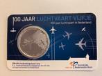 Zwaar verzilverde vijf euro munt 100 jaar luchtvaart, Ophalen of Verzenden