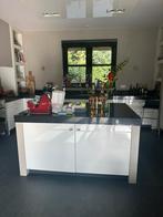 Complete keuken + keukeneiland met Miele & Bosch apparatuur, Hoekkeuken, Wit, Zo goed als nieuw, Hout