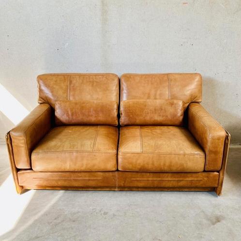 Baxter Arcon Italiaans Design Buffel Leren Sofa Vintage, Huis en Inrichting, Banken | Bankstellen, Gebruikt, Leer, Ophalen