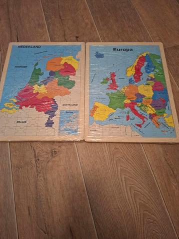 Houten Landkaart Puzzels - Nederland & Europa beschikbaar voor biedingen