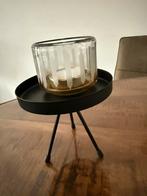 Windlicht riverdale met zwarte metalen onderstel, Ophalen of Verzenden, Zo goed als nieuw, Overige materialen, Minder dan 25 cm