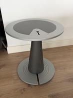 Leolux bijzettafel zwart/grijs zgan., Ophalen, Minder dan 55 cm, Rond, Zo goed als nieuw