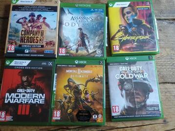 Xbox titels steelcase call of duty Mortal Kombat etc etc.  beschikbaar voor biedingen
