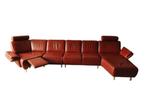Rode leren loungebank, Ophalen, Minder dan 75 cm, 300 cm of meer, Leer