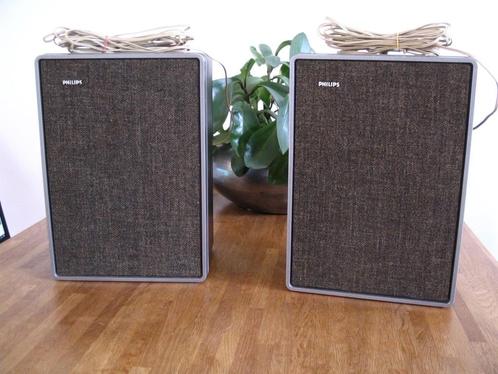 70's Philips 22AH461 speakers vintage, Audio, Tv en Foto, Luidsprekers, Gebruikt, Front, Rear of Stereo speakers, Minder dan 60 watt