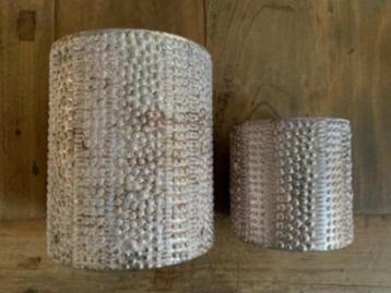 Nieuw !!!! Windlichten roze croco (set van 2) 10x10 beschikbaar voor biedingen
