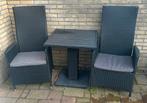 Wicker tuin setje | Tafeltje + 2 stoelen, Tuin en Terras, Gebruikt, Wicker, Tuinset, Ophalen