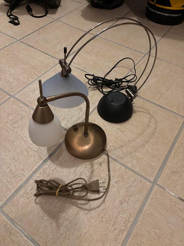 Twee Design Tafellampjes - Zeer Goede Staat, Huis en Inrichting, Lampen | Vloerlampen, Zo goed als nieuw, Minder dan 100 cm, Metaal