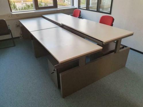 TDS Duo Slinger Duo Bureau Flex Werkplek Wit Slinger, Huis en Inrichting, Bureaus, Zo goed als nieuw, Bureau, In hoogte verstelbaar