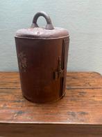 Oude metalen trommel met deksel en slot, Ophalen of Verzenden